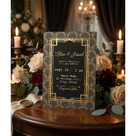 Convite de Casamento em Estilo Bordado Art Déco