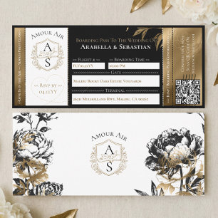 Convite de Casamento em Estilo Passagem Aérea Flor