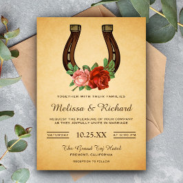 Convite de Casamento em Ferradura Floral Country R