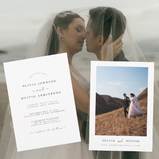 Convite de Casamento em Foto Elegante Minimalista 