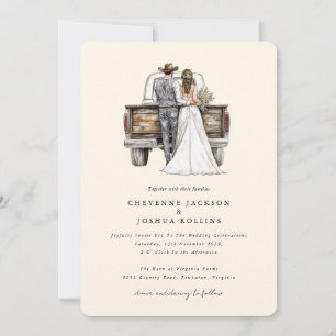 Convite de Casamento em Foto Rústica Moderna Ocide