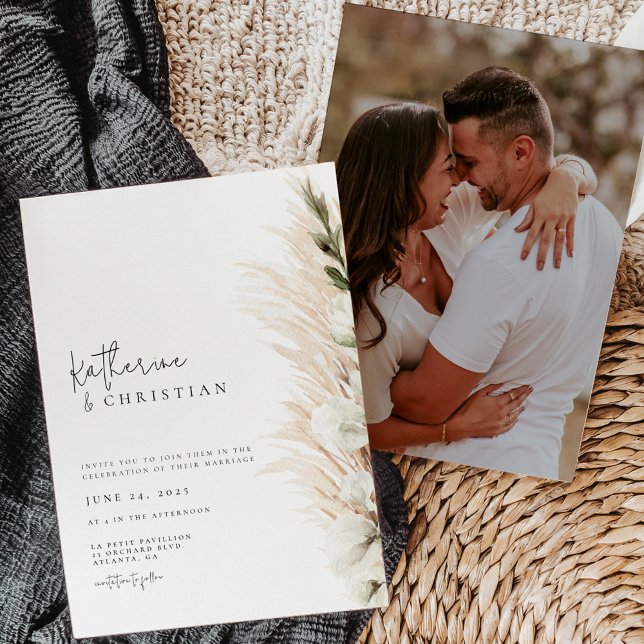 Convite de Casamento em Foto Rústico Minimalista M (Criador carregado)