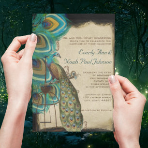 Convite de Casamento em Gaiola de Pavão Musical Rú