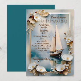 Convite de casamento em iate náutico