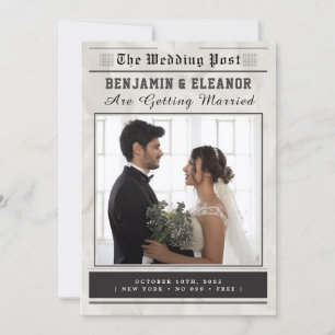 Convite de Casamento em Jornal Vintage Retrô
