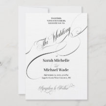 Convite de Casamento em Letra de Caligrafia Elegan