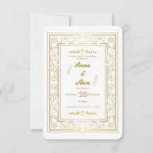 Convite de Casamento em Letra Moderna Floral Pêsse