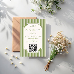 Convite de casamento em listras verde sálvia vinta
