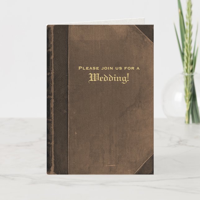 Convite de Casamento em Livro Marrom Antigo Dobráv (Frente)
