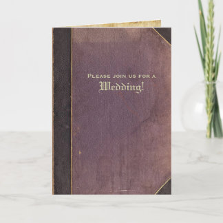 Convite de Casamento em Livro Roxo Vintage Dobráve