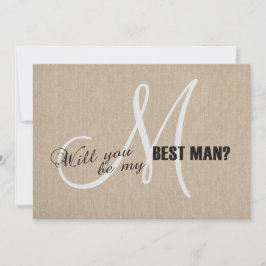 Convite de Casamento em Lona de Linho Rústico para