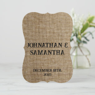 Convite de Casamento em Lona Rústica – Personaliza