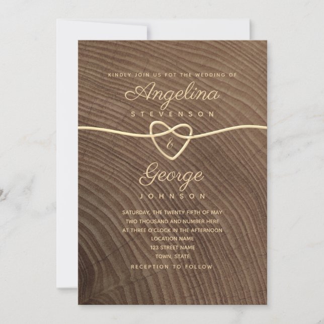 Convite de Casamento em Madeira com Letra de Cursi (Frente)