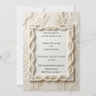 Convite de Casamento em Marfim Art Nouveau