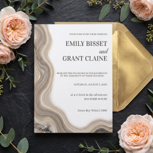 Convite de Casamento em Mármore Ágata