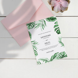 Convite de Casamento em Moldura de Folha de Palmei
