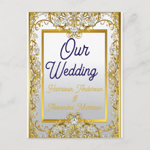 Convite de Casamento em Ouro e Prata Elegante