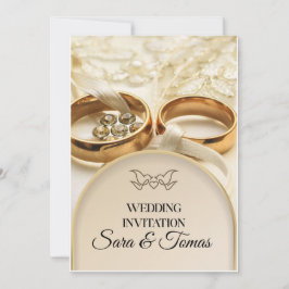 Convite de Casamento em Ouro Elegante – Clássico R