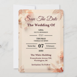 Convite de Casamento em Pastel de Pêssego Recortad