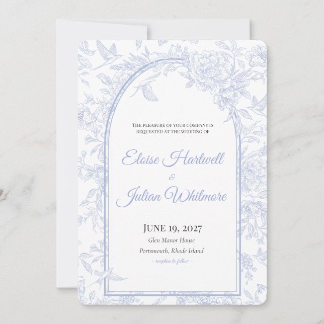Convite de Casamento em Porcelana Meadow Chinoiser (Frente)