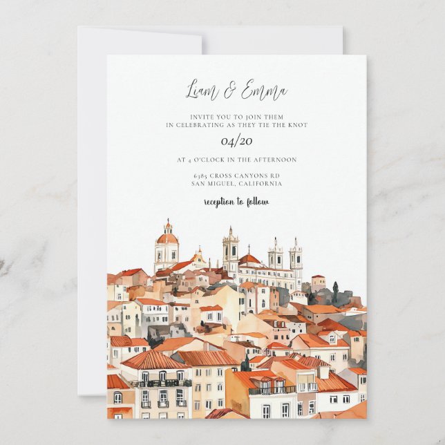 Convite de Casamento em Portugal (Frente)