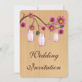 Convite de Casamento em Potes de Pedra Rosa Countr