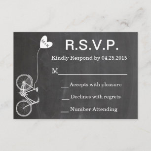 Convite de Casamento em Quadro de Giz R.S.V.P. com