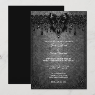 Convite de Casamento em Renda Preta