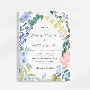 Convite de Casamento em Script Floral Caprichoso
