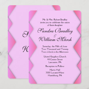 Convite de Casamento em Tecido Rosa 13x18cm