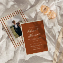 Convite de Casamento em Terracota Chic Terrestre