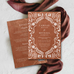 Convite de Casamento em Terracota com Código QR Me