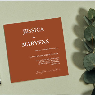 Convite de Casamento em Terracota Laranja Queimada