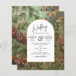 Convite de casamento em terracota verde botânico v