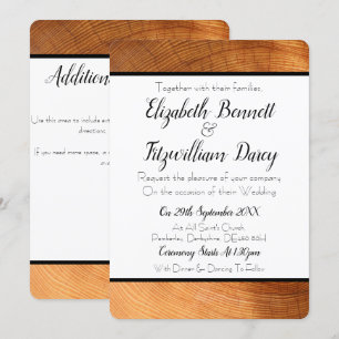 Convite de Casamento em Textura de Madeira