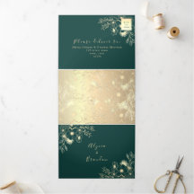 Convite de casamento em três dobras esmeralda 3 em