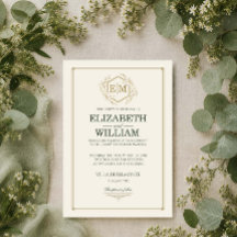 Convite de Casamento em Verde Floresta e Dourado O