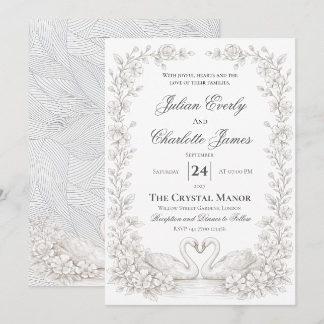 Convite de Casamento em Verde SageConvite de Jardi (Frente/Verso)