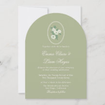 Convite de Casamento em Verde Salvia com Arco Chin