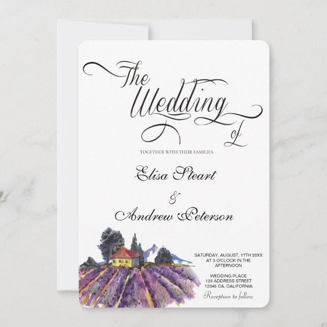 Convite de casamento em vinhedo toscano (Frente)