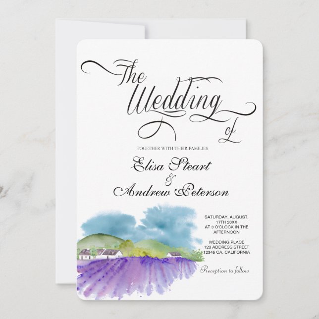 Convite de casamento em vinhedo toscano (Frente)