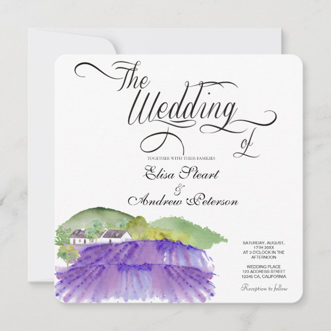Convite de casamento em vinhedo toscano (Frente)