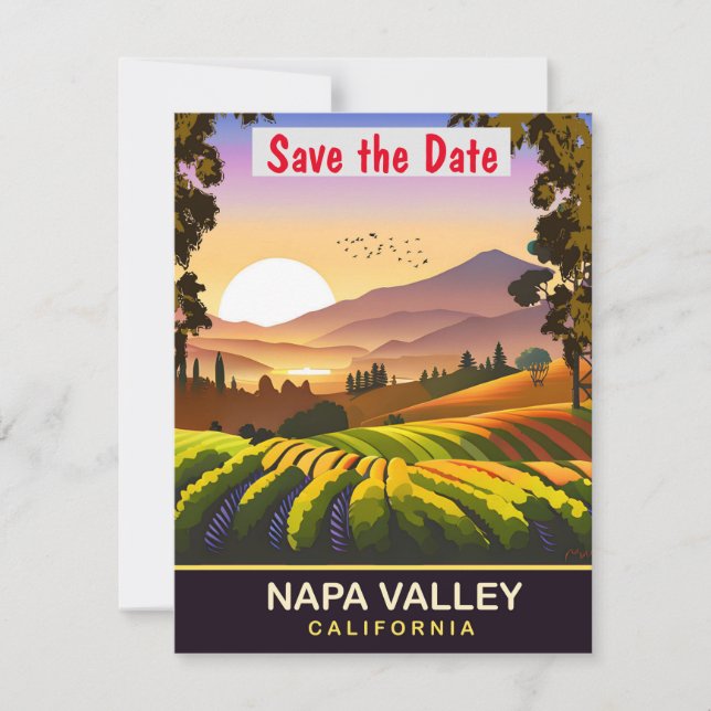 Convite de Casamento em Vinícola no Vale de Napa C (Frente)