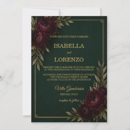 Convite de Casamento Emerald Elegance
