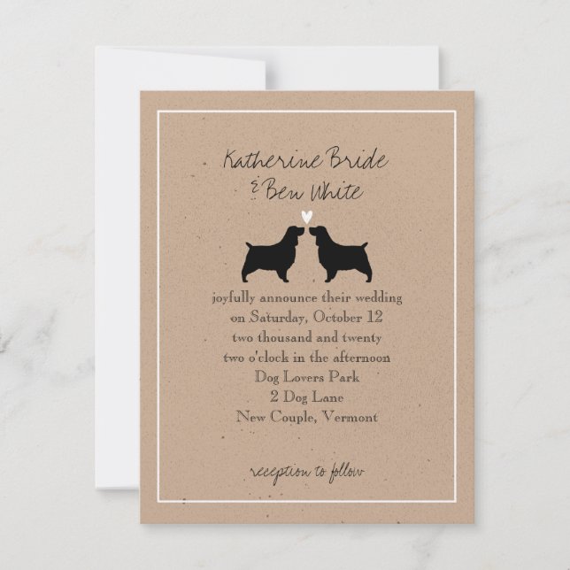 Convite de Casamento English Springer Spaniels (Frente)