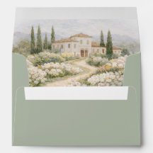 Convite de Casamento Envelope Villa Toscana