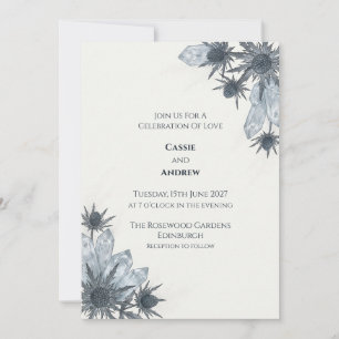 Convite de Casamento Escocês Crystal Thistle