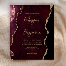 Convite de Casamento Escrito em Dourado com Ágata 