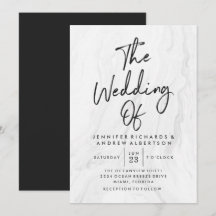 Convite de Casamento | Escrito em Mármore Branco M