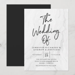 Convite de Casamento | Escrito em Mármore Branco M